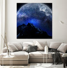 Man Hiking Night Sky A Visual Art by Rushikesh Jadhav on GIANT ART - blue digital drawing