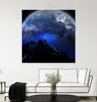 Man Hiking Night Sky A Visual Art by Rushikesh Jadhav on GIANT ART - blue digital drawing