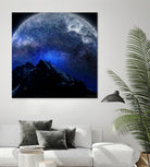 Man Hiking Night Sky A Visual Art by Rushikesh Jadhav on GIANT ART - blue digital drawing