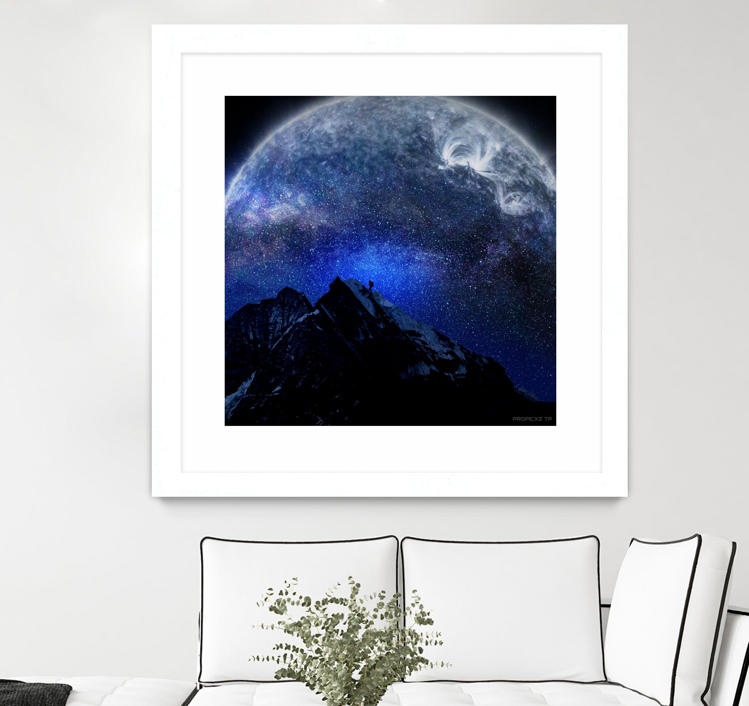 Man Hiking Night Sky A Visual Art by Rushikesh Jadhav on GIANT ART - blue digital drawing