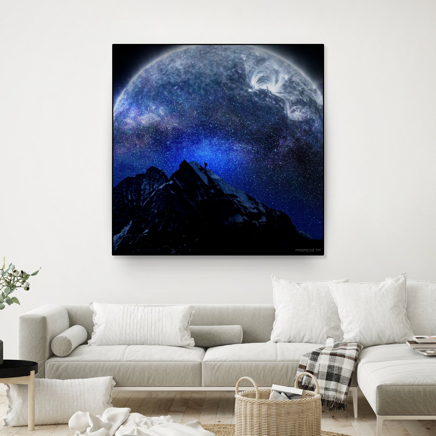 Man Hiking Night Sky A Visual Art by Rushikesh Jadhav on GIANT ART - blue digital drawing