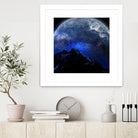 Man Hiking Night Sky A Visual Art by Rushikesh Jadhav on GIANT ART - blue digital drawing