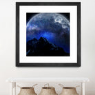 Man Hiking Night Sky A Visual Art by Rushikesh Jadhav on GIANT ART - blue digital drawing