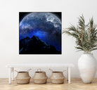 Man Hiking Night Sky A Visual Art by Rushikesh Jadhav on GIANT ART - blue digital drawing