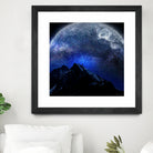 Man Hiking Night Sky A Visual Art by Rushikesh Jadhav on GIANT ART - blue digital drawing