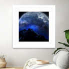 Man Hiking Night Sky A Visual Art by Rushikesh Jadhav on GIANT ART - blue digital drawing