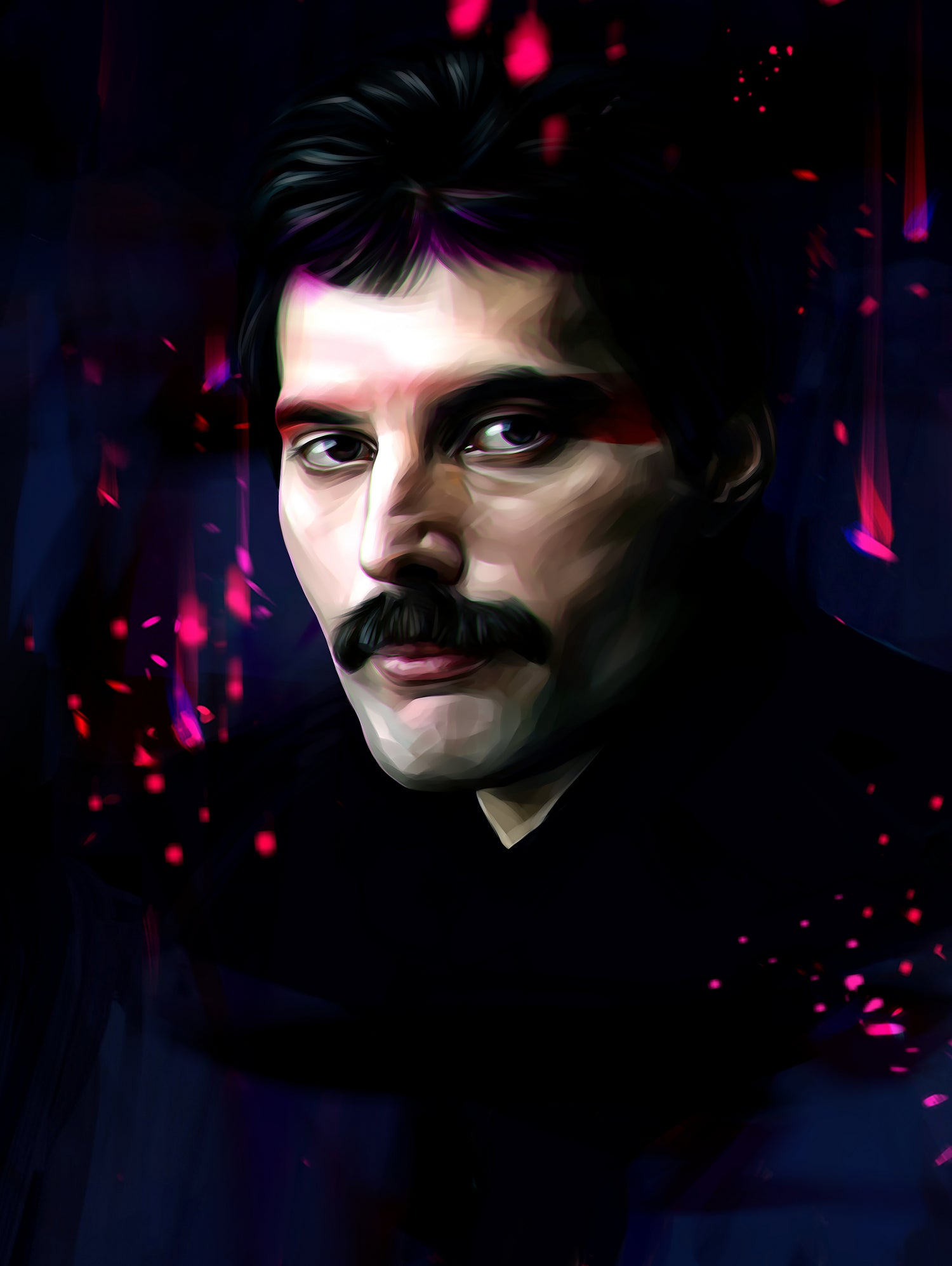 Freddie Mercury by Dmitry Belov on GIANT ART - black digital painting