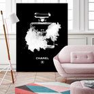 Chanel Perfume Bottle Invert by mercedes lopez charro on GIANT ART - black mixed media