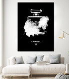 Chanel Perfume Bottle Invert by mercedes lopez charro on GIANT ART - black mixed media