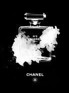 Chanel Perfume Bottle Invert by mercedes lopez charro on GIANT ART - black mixed media