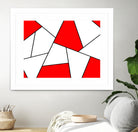 Abstract geometric pattern - red, black and white. by Keren Shiker on GIANT ART - red digital painting