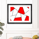 Abstract geometric pattern - red, black and white. by Keren Shiker on GIANT ART - red digital painting