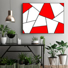 Abstract geometric pattern - red, black and white. by Keren Shiker on GIANT ART - red digital painting