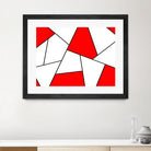 Abstract geometric pattern - red, black and white. by Keren Shiker on GIANT ART - red digital painting