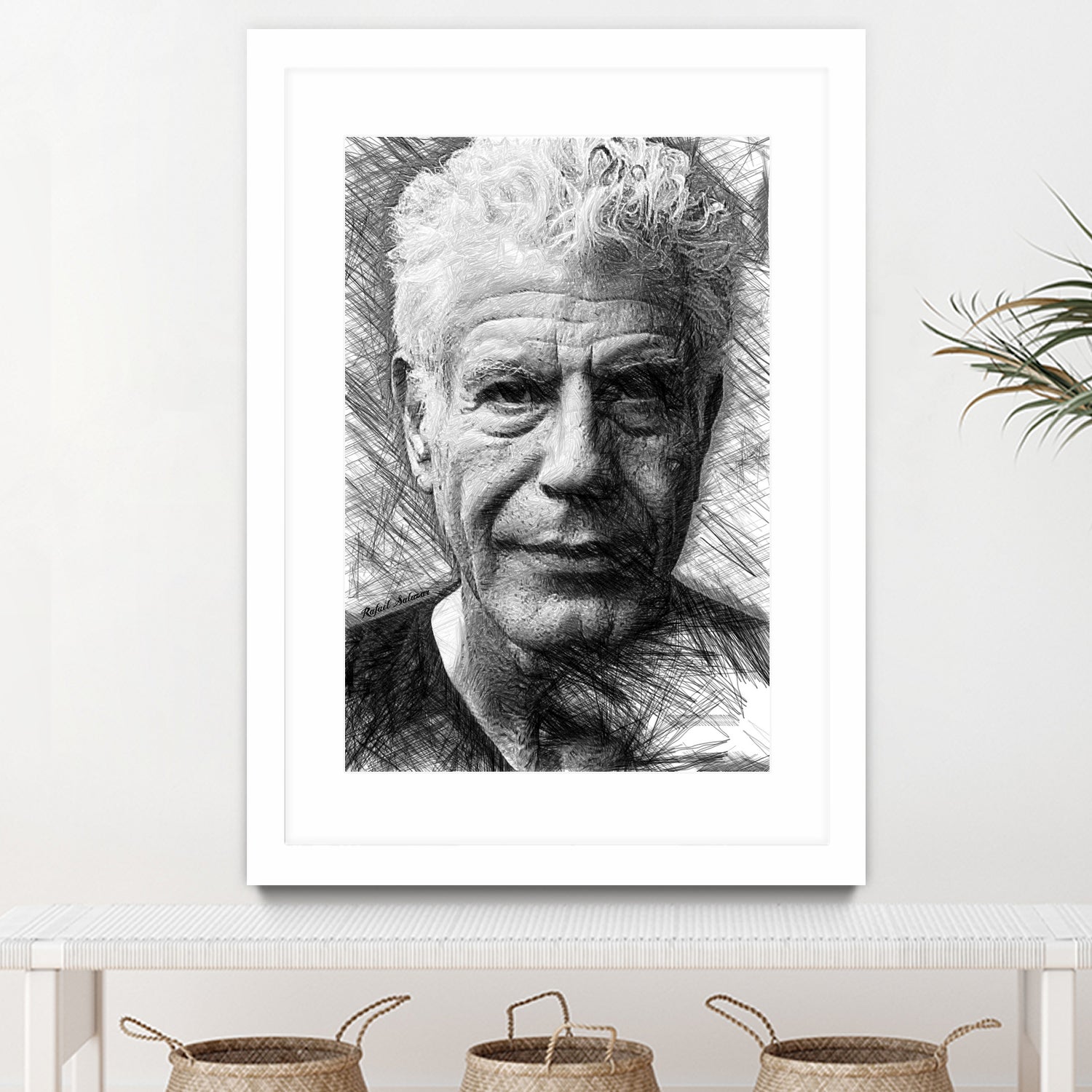 Anthony Bourdain by Rafael Salazar on GIANT ART - black mixed media