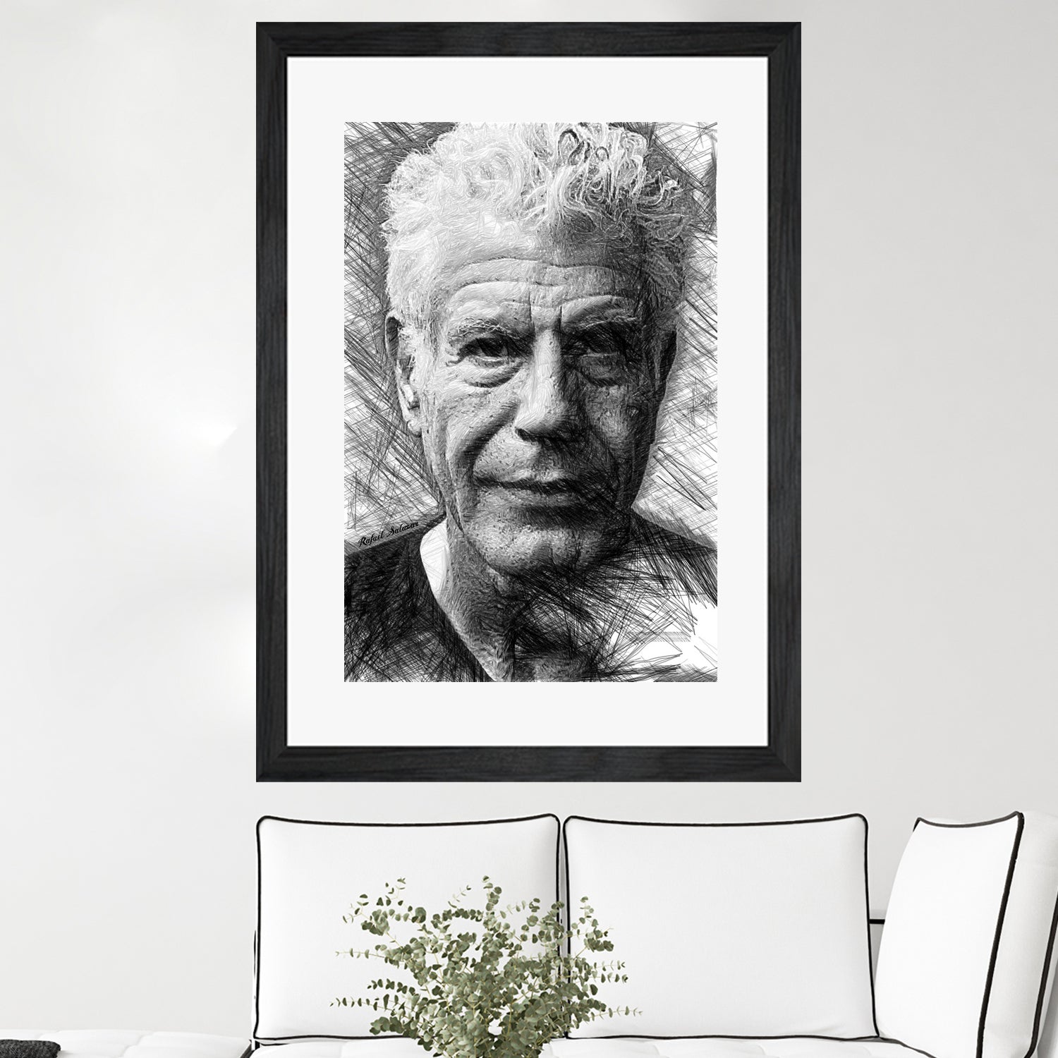 Anthony Bourdain by Rafael Salazar on GIANT ART - black mixed media