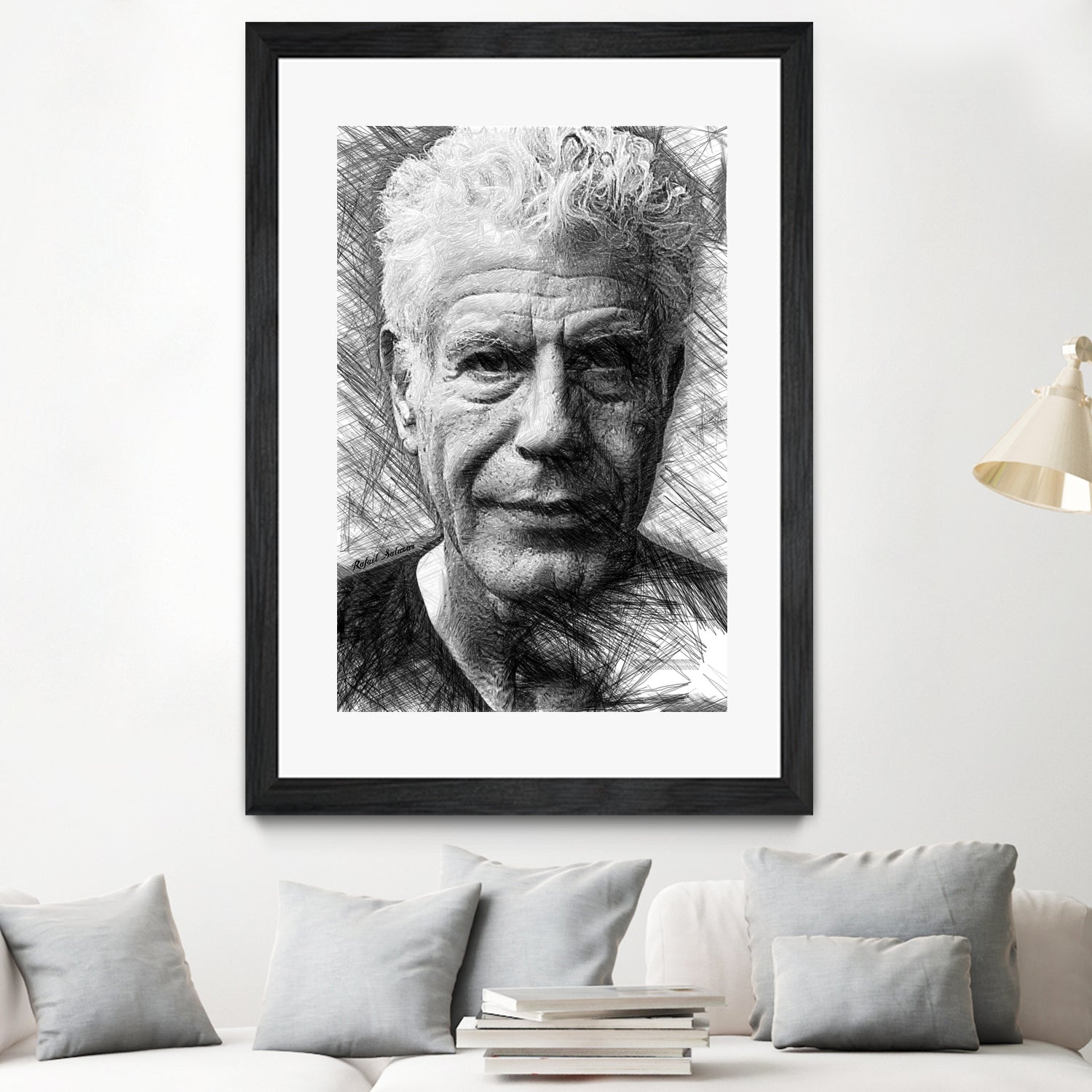 Anthony Bourdain by Rafael Salazar on GIANT ART - black mixed media