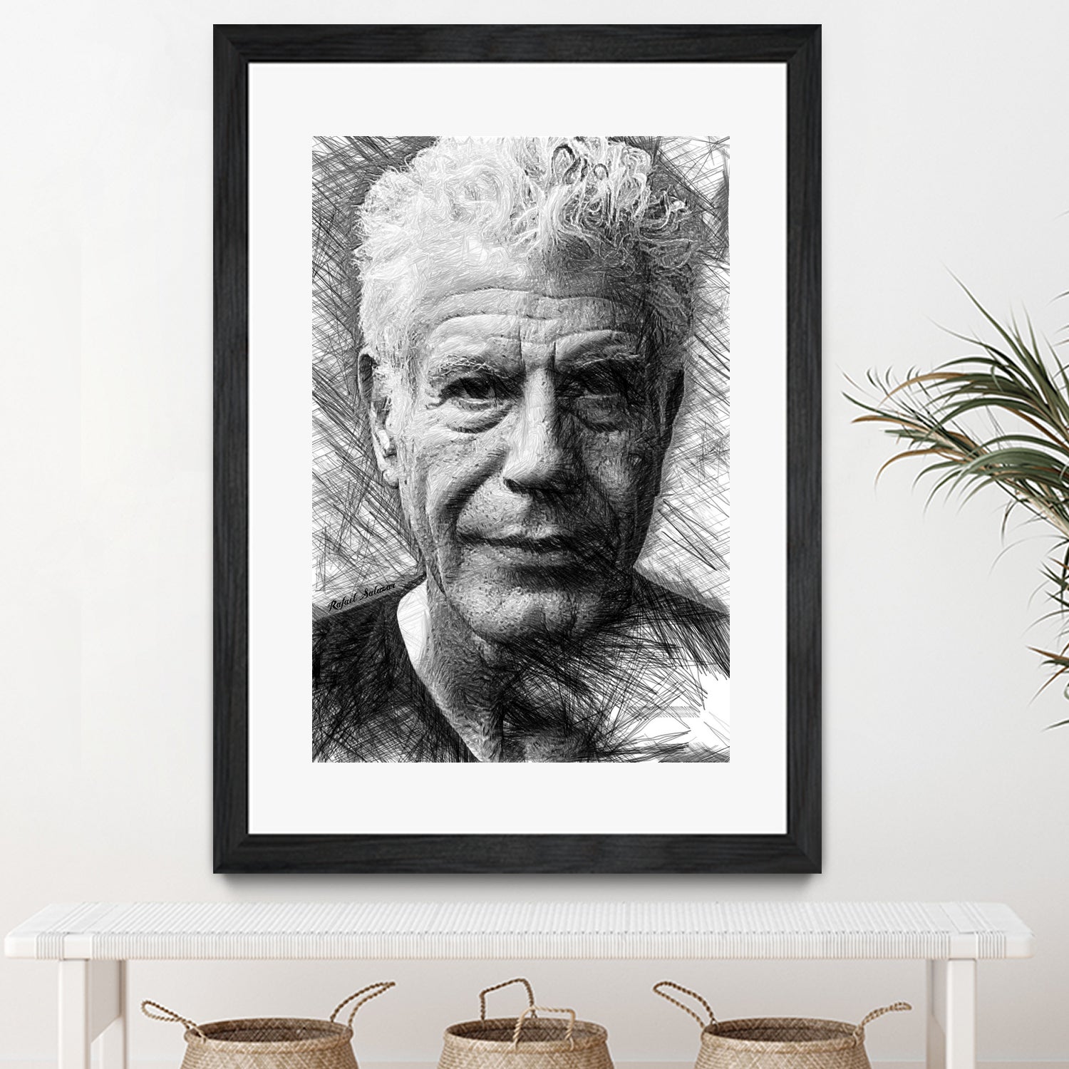 Anthony Bourdain by Rafael Salazar on GIANT ART - black mixed media