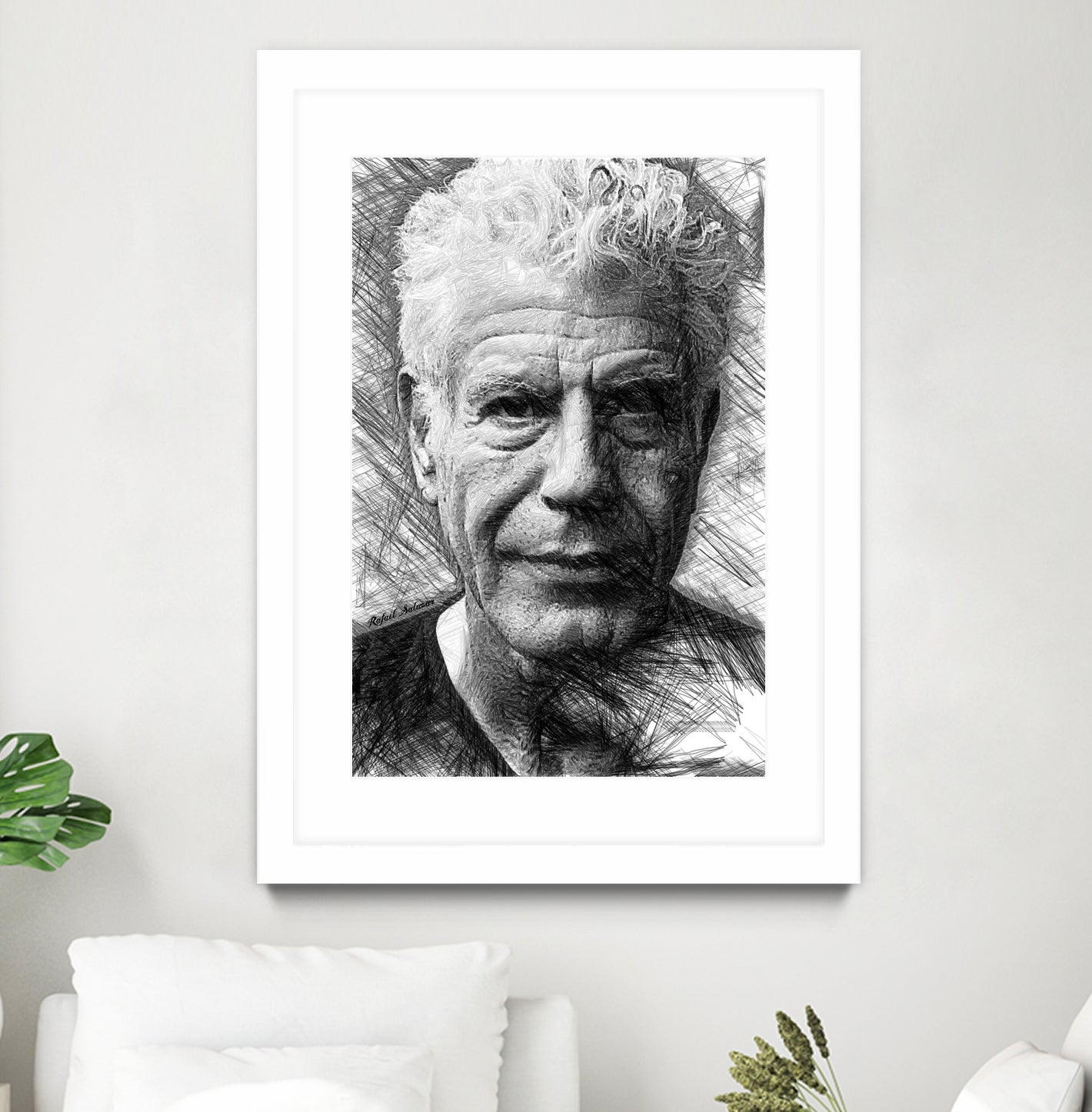 Anthony Bourdain by Rafael Salazar on GIANT ART - black mixed media