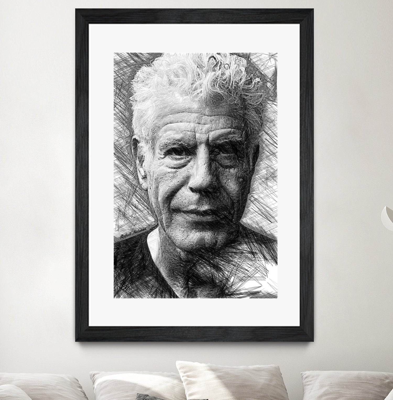 Anthony Bourdain by Rafael Salazar on GIANT ART - black mixed media