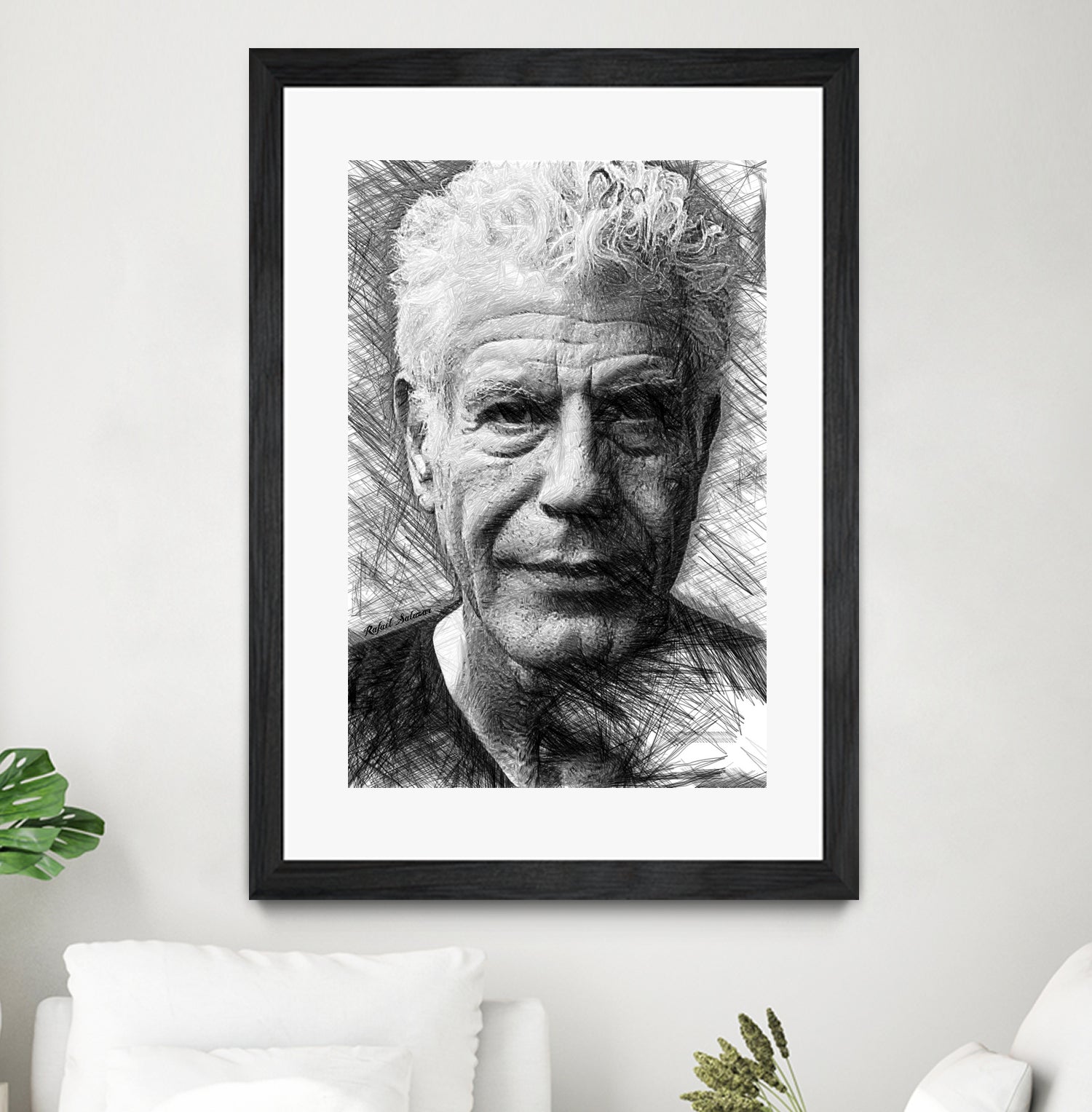 Anthony Bourdain by Rafael Salazar on GIANT ART - black mixed media