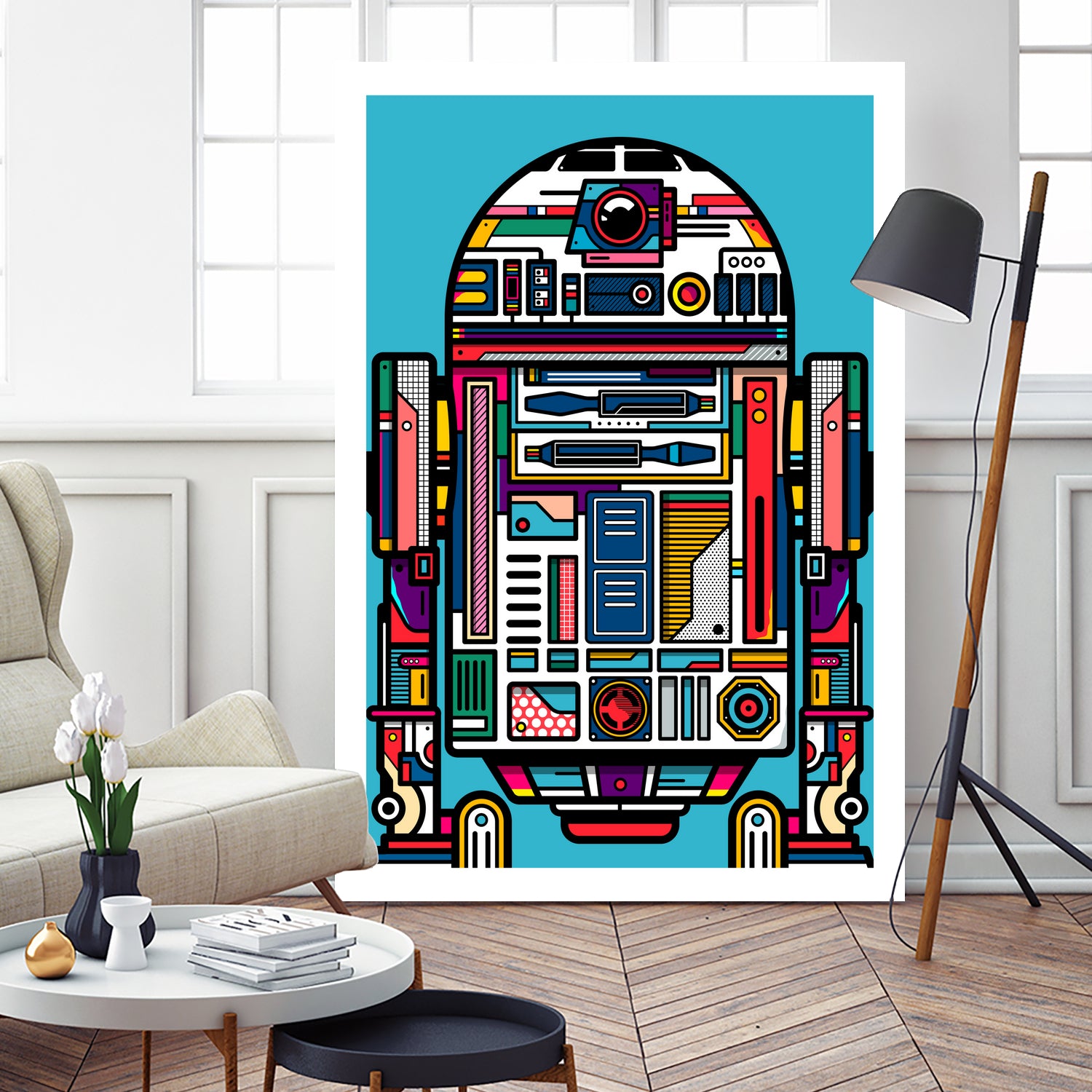 R2-D2 by Marco Schiavon on GIANT ART - blue digital drawing