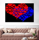 Two hearts blue and red by Daniel Danco on GIANT ART - red vector illustration