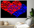 Two hearts blue and red by Daniel Danco on GIANT ART - red vector illustration