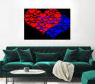 Two hearts blue and red by Daniel Danco on GIANT ART - red vector illustration