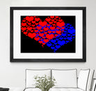 Two hearts blue and red by Daniel Danco on GIANT ART - red vector illustration