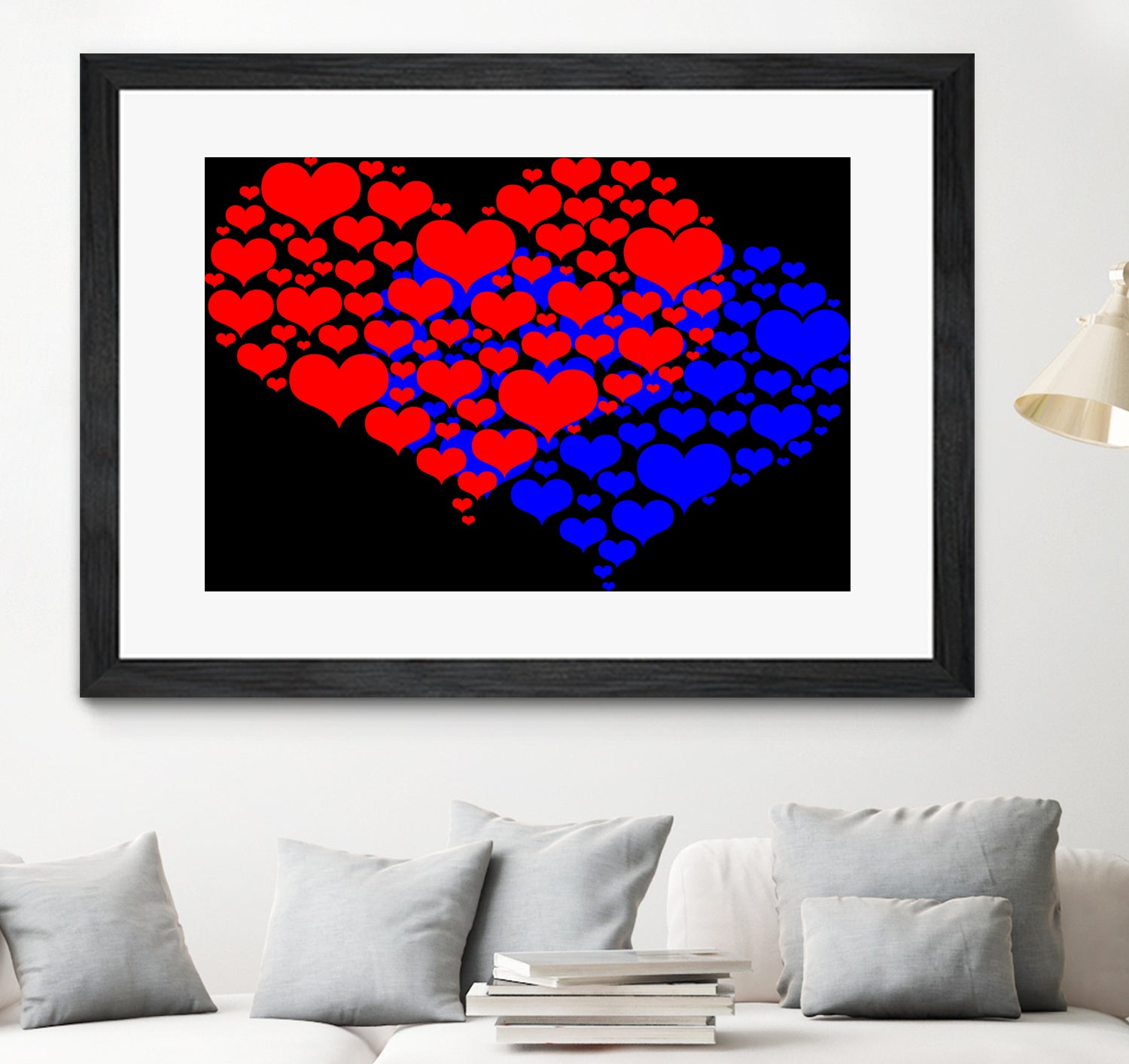 Two hearts blue and red by Daniel Danco on GIANT ART - red vector illustration