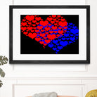 Two hearts blue and red by Daniel Danco on GIANT ART - red vector illustration