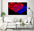 Two hearts blue and red by Daniel Danco on GIANT ART - red vector illustration