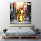 Gold Kitty in New York City by Vin Zzep on GIANT ART - white digital painting