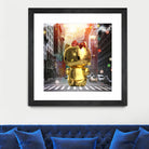 Gold Kitty in New York City by Vin Zzep on GIANT ART - white digital painting