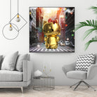 Gold Kitty in New York City by Vin Zzep on GIANT ART - white digital painting