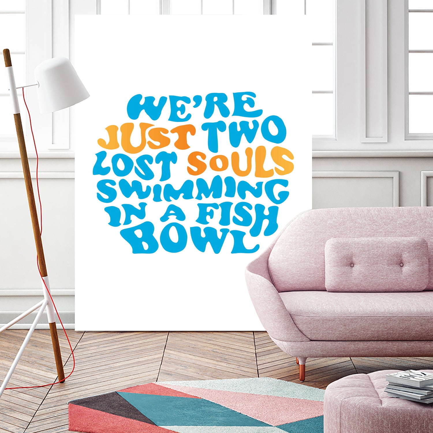 Pink Floyd - just two lost souls swimming in a fish bowl by gareth mcguckin on GIANT ART - white typography