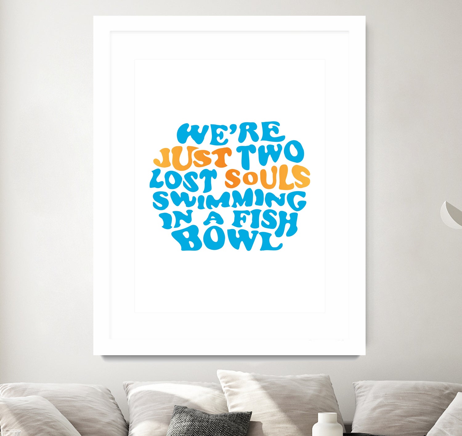 Pink Floyd - just two lost souls swimming in a fish bowl by gareth mcguckin on GIANT ART - white typography