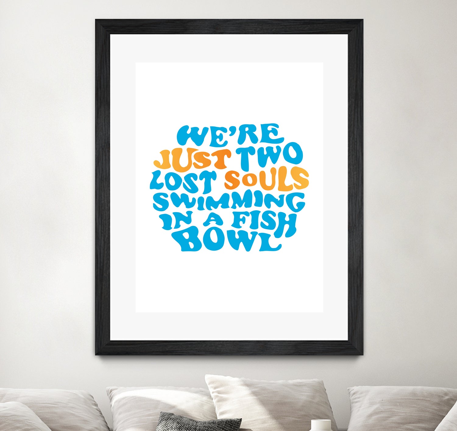 Pink Floyd - just two lost souls swimming in a fish bowl by gareth mcguckin on GIANT ART - white typography