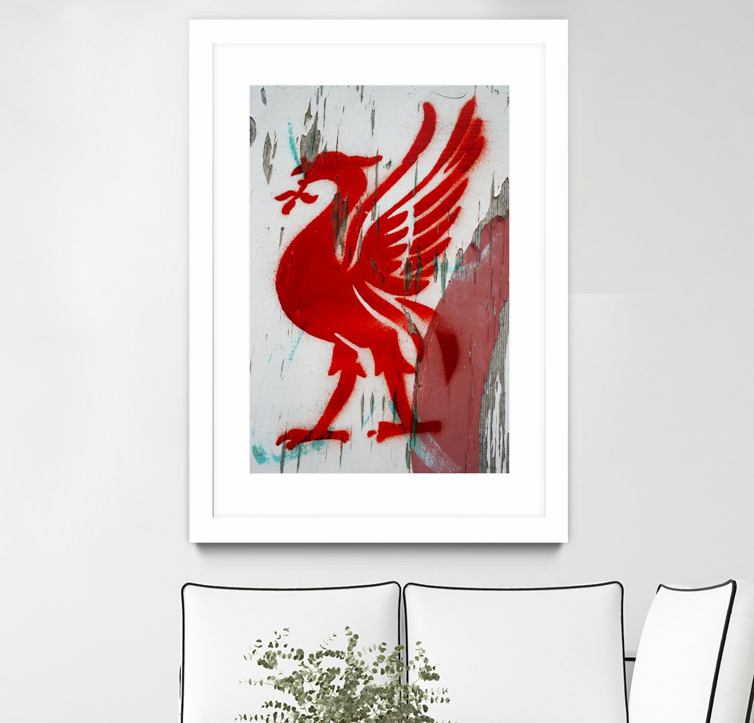 Liverpool FC football liverbird by gareth mcguckin on GIANT ART - white mixed media