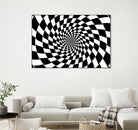 Optical illusion - chessboard swirl, by Daniel Danco on GIANT ART - black vector illustration