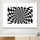 Optical illusion - chessboard swirl, by Daniel Danco on GIANT ART - black vector illustration