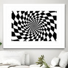 Optical illusion - chessboard swirl, by Daniel Danco on GIANT ART - black vector illustration