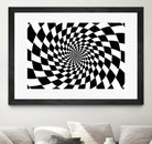 Optical illusion - chessboard swirl, by Daniel Danco on GIANT ART - black vector illustration