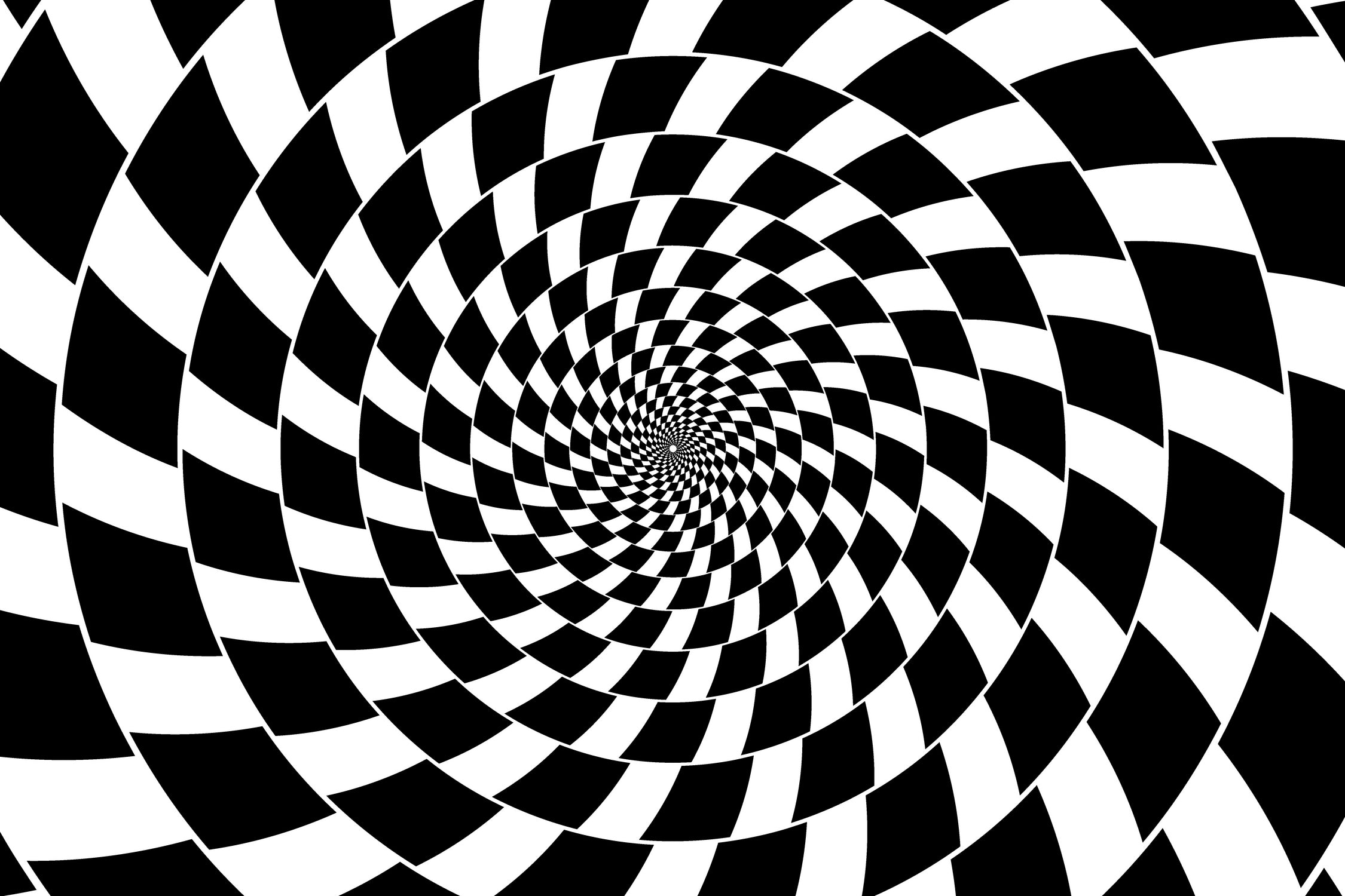 Optical illusion - chessboard swirl, by Daniel Danco on GIANT ART - black vector illustration