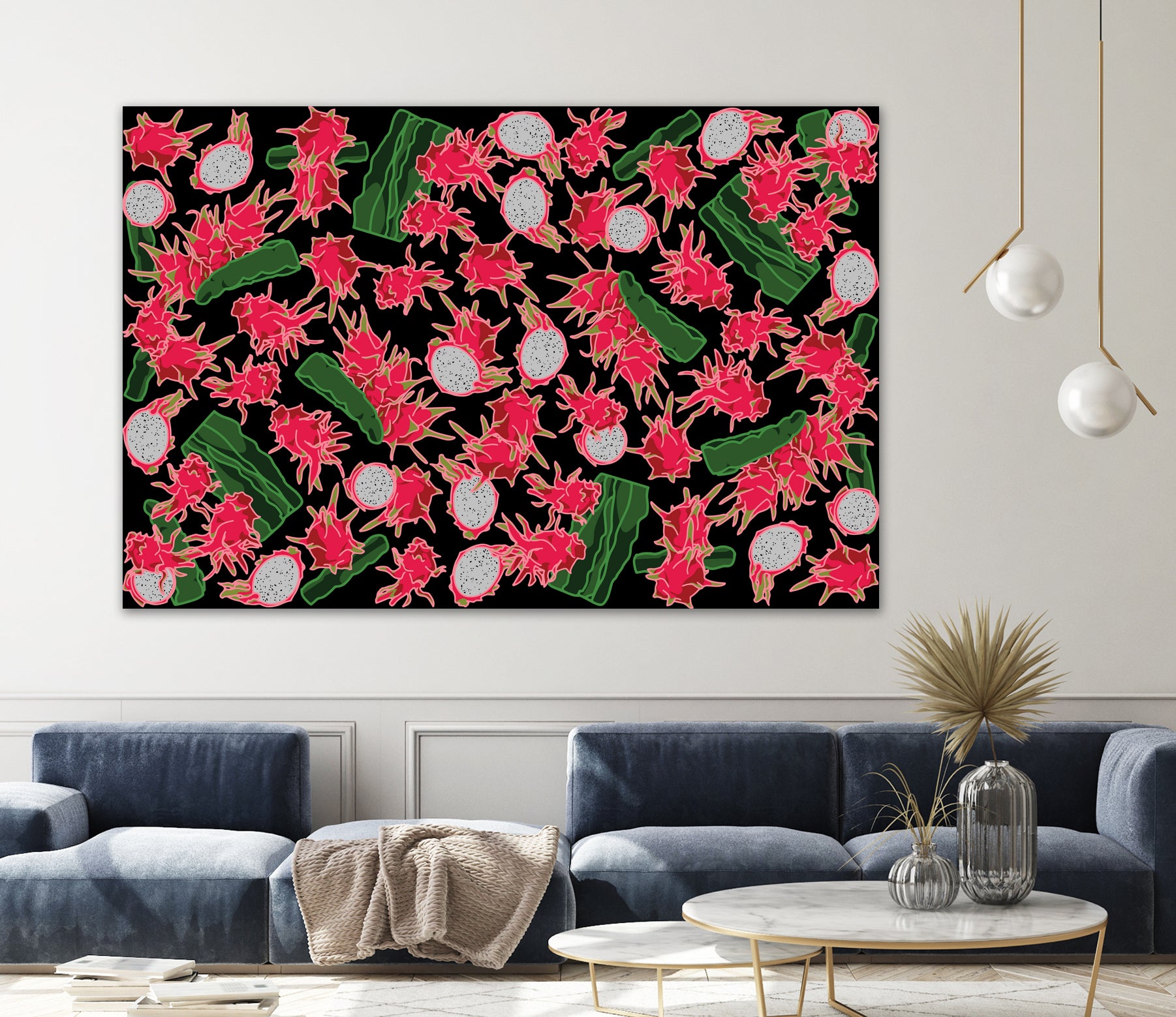 Dragon fruit / Pitahaya by Ekaterina Shuvalova on GIANT ART - gray digital drawing