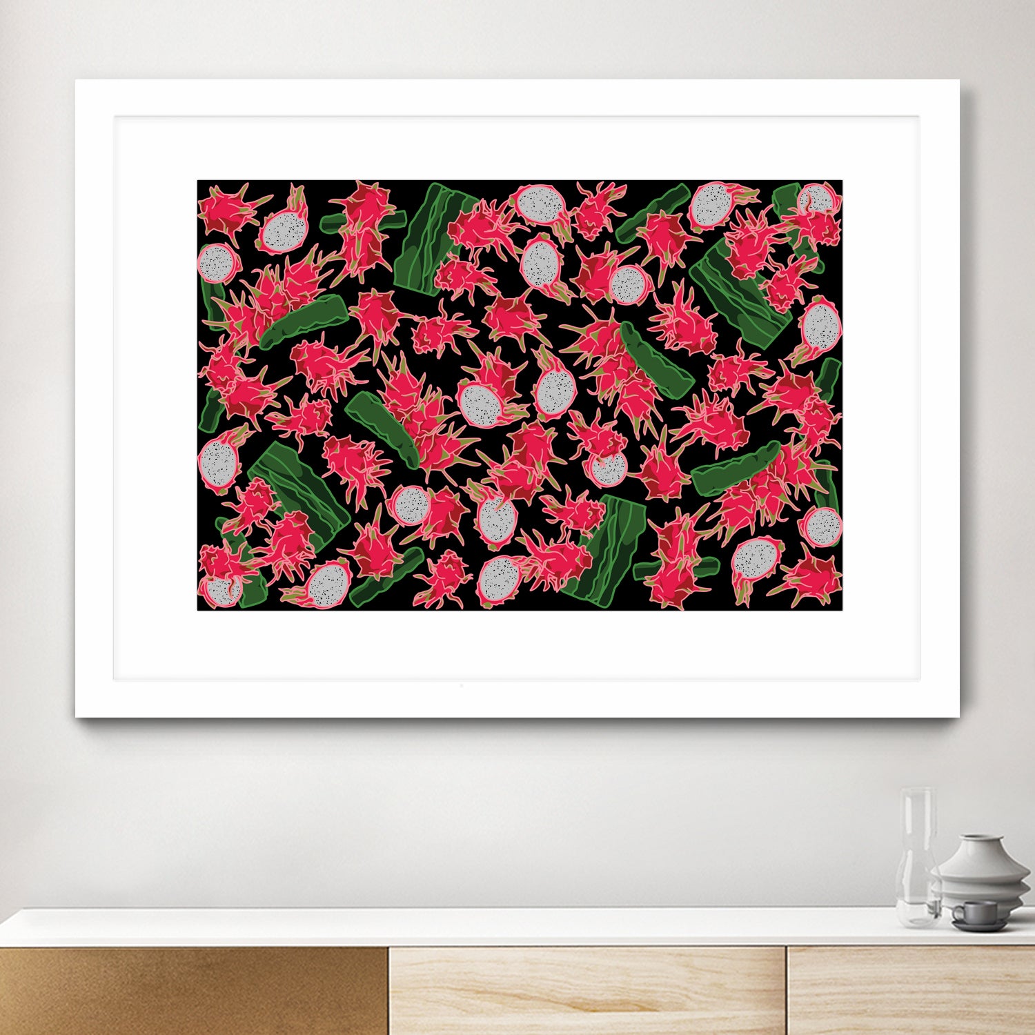 Dragon fruit / Pitahaya by Ekaterina Shuvalova on GIANT ART - gray digital drawing