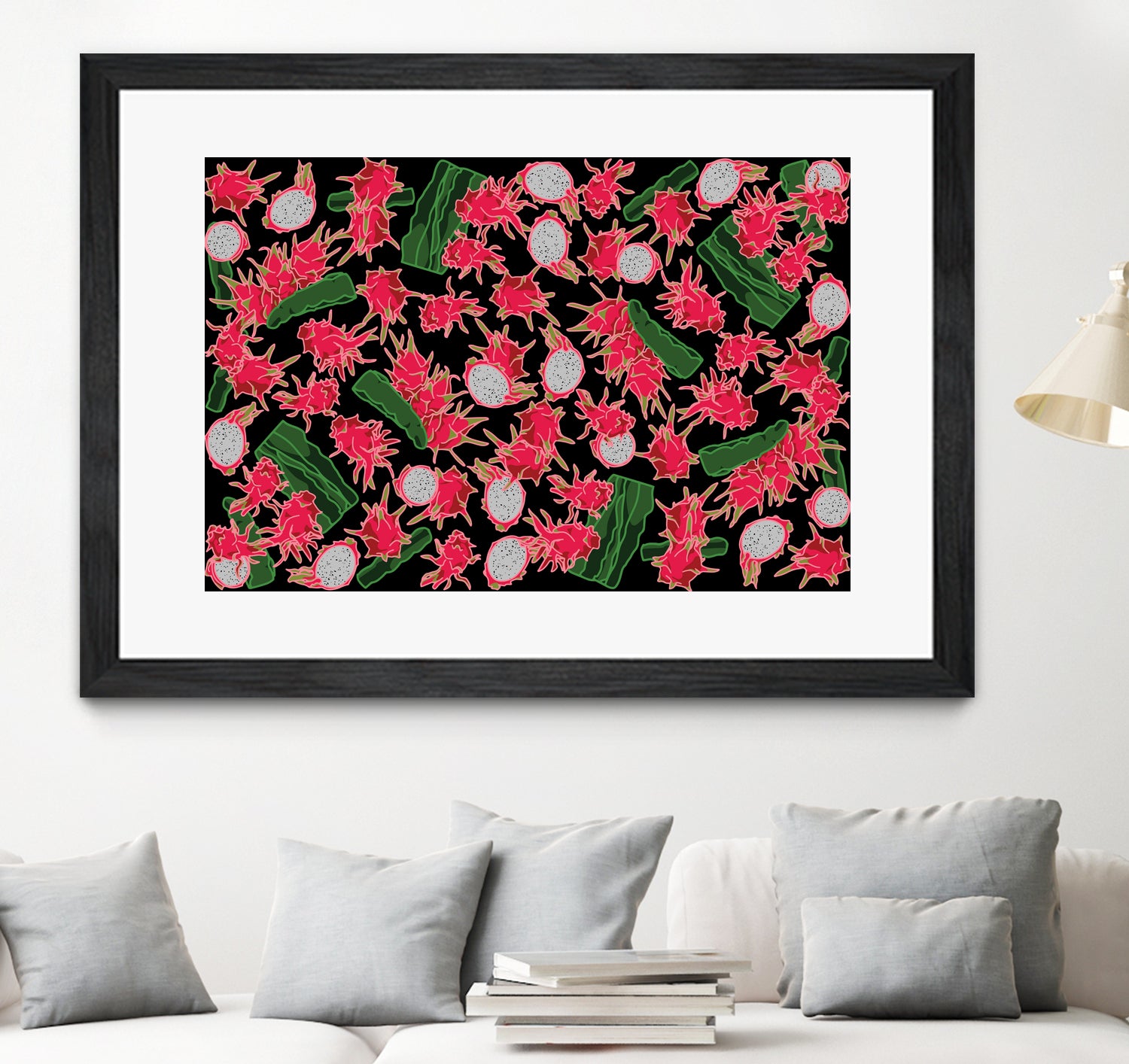 Dragon fruit / Pitahaya by Ekaterina Shuvalova on GIANT ART - gray digital drawing