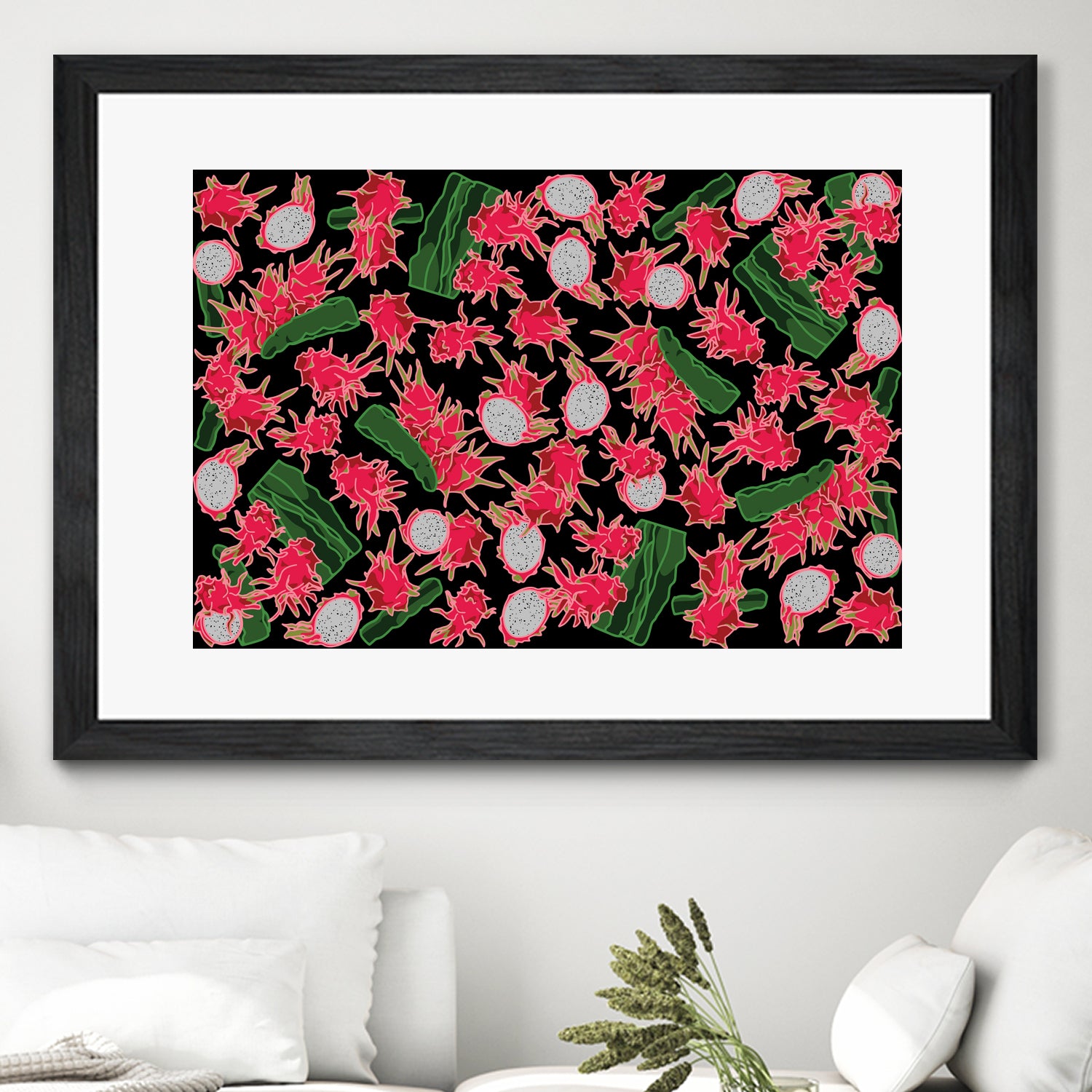 Dragon fruit / Pitahaya by Ekaterina Shuvalova on GIANT ART - gray digital drawing