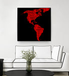 Map of continent America - illustration by Daniel Danco on GIANT ART - red vector illustration